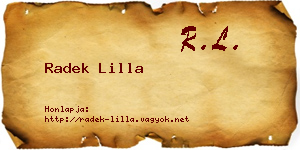 Radek Lilla névjegykártya